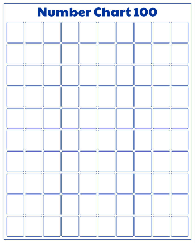 100 Chart Blank Printable