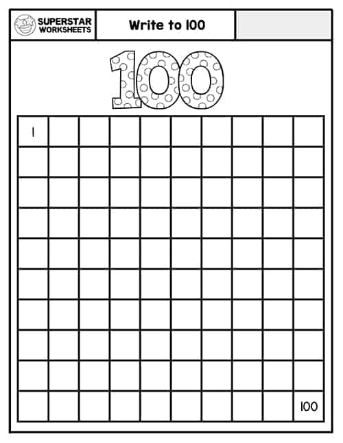 100 Chart Printable Blank