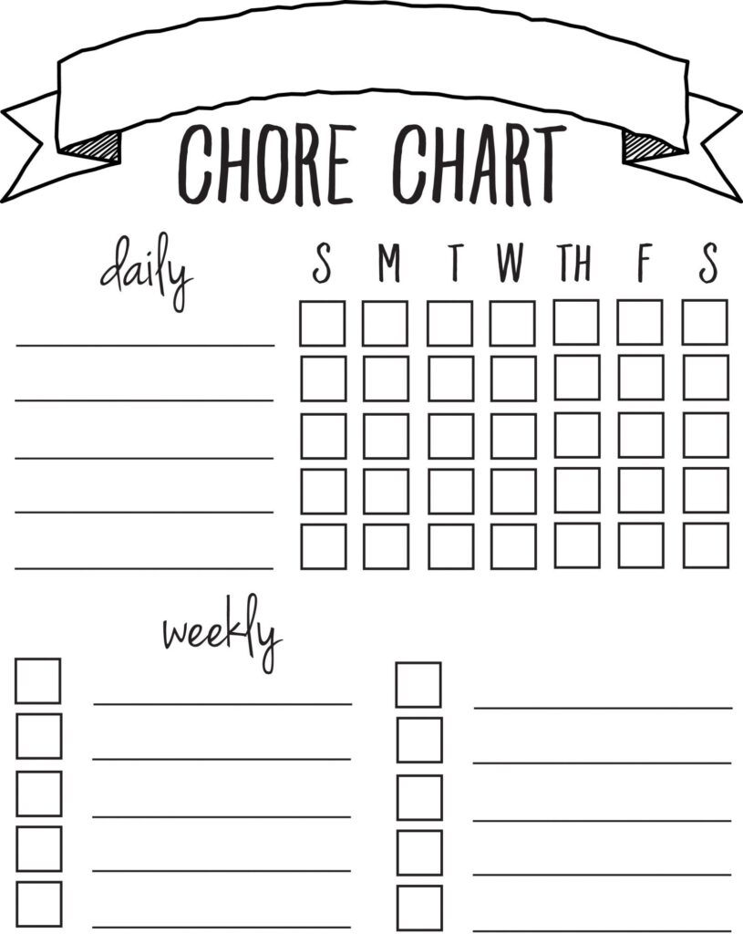 43 Free Chore Chart Templates For Kids Template Lab Free Printable 