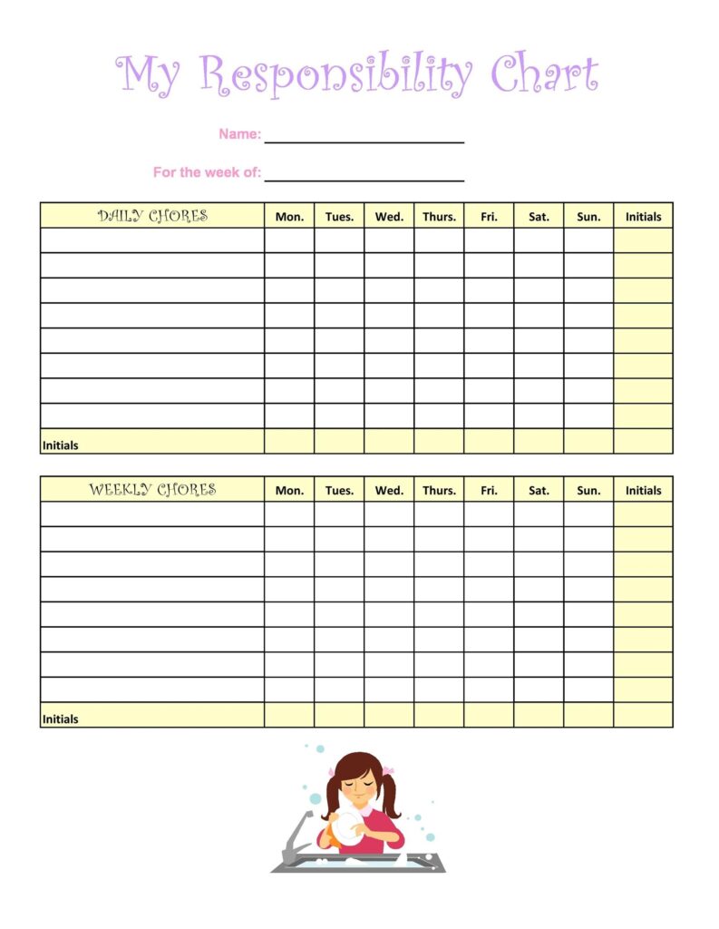 46 FREE Chore Chart Templates For Kids TemplateLab