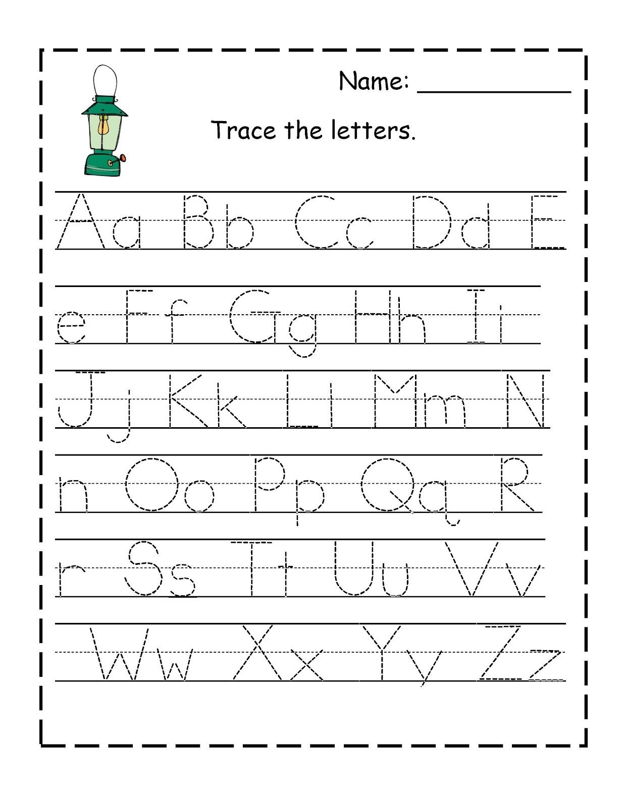 Alphabet Chart Traceable