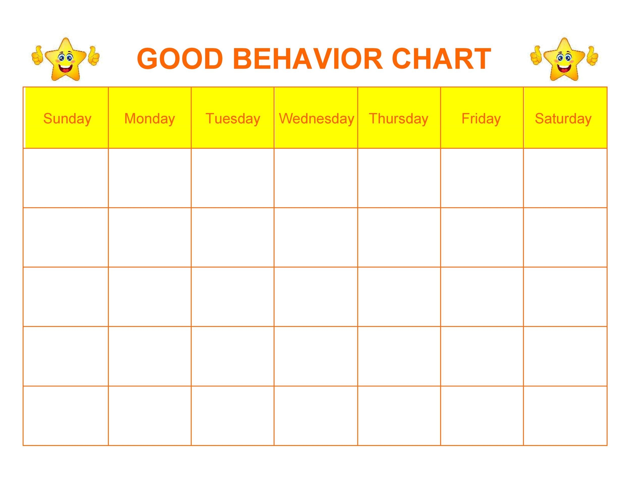 Behavior Chart Template Free Printable Daily Behavior Charts For Teachers