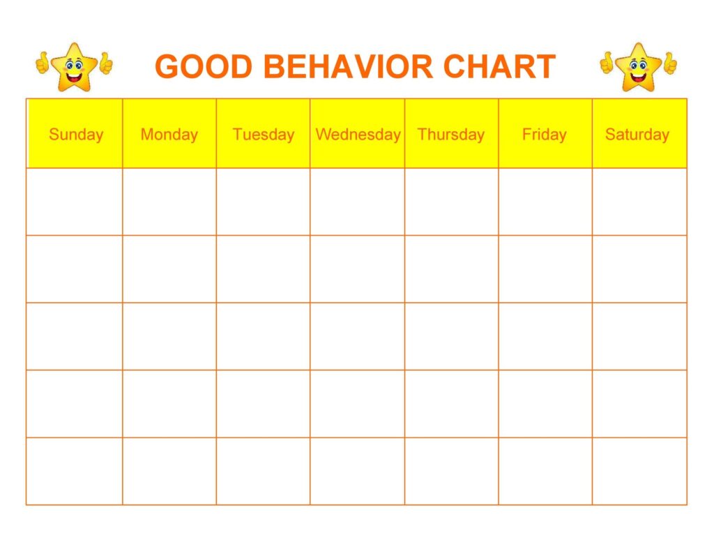 Behavior Chart Template Free Printable Daily Behavior Charts For Teachers