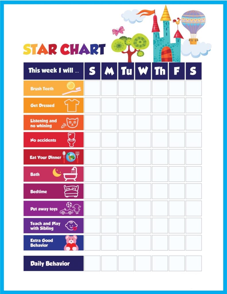 Behavior Sticker Chart Printable