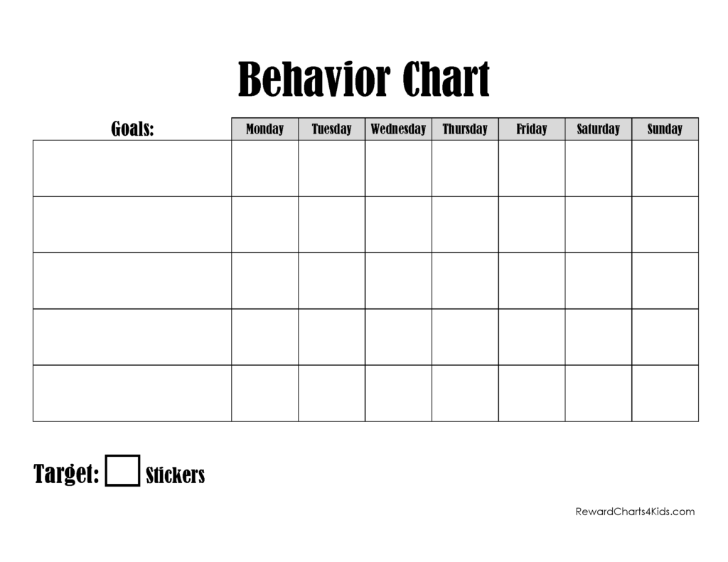 Behaviour Management Printable Reward Charts