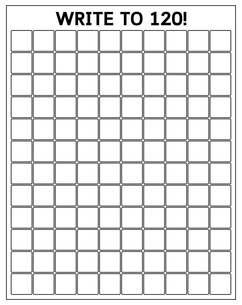 Blank 120 Chart 10 Free PDF Printables Printablee