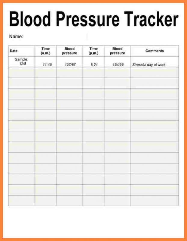 Blood Pressure Record Chart Printable Free