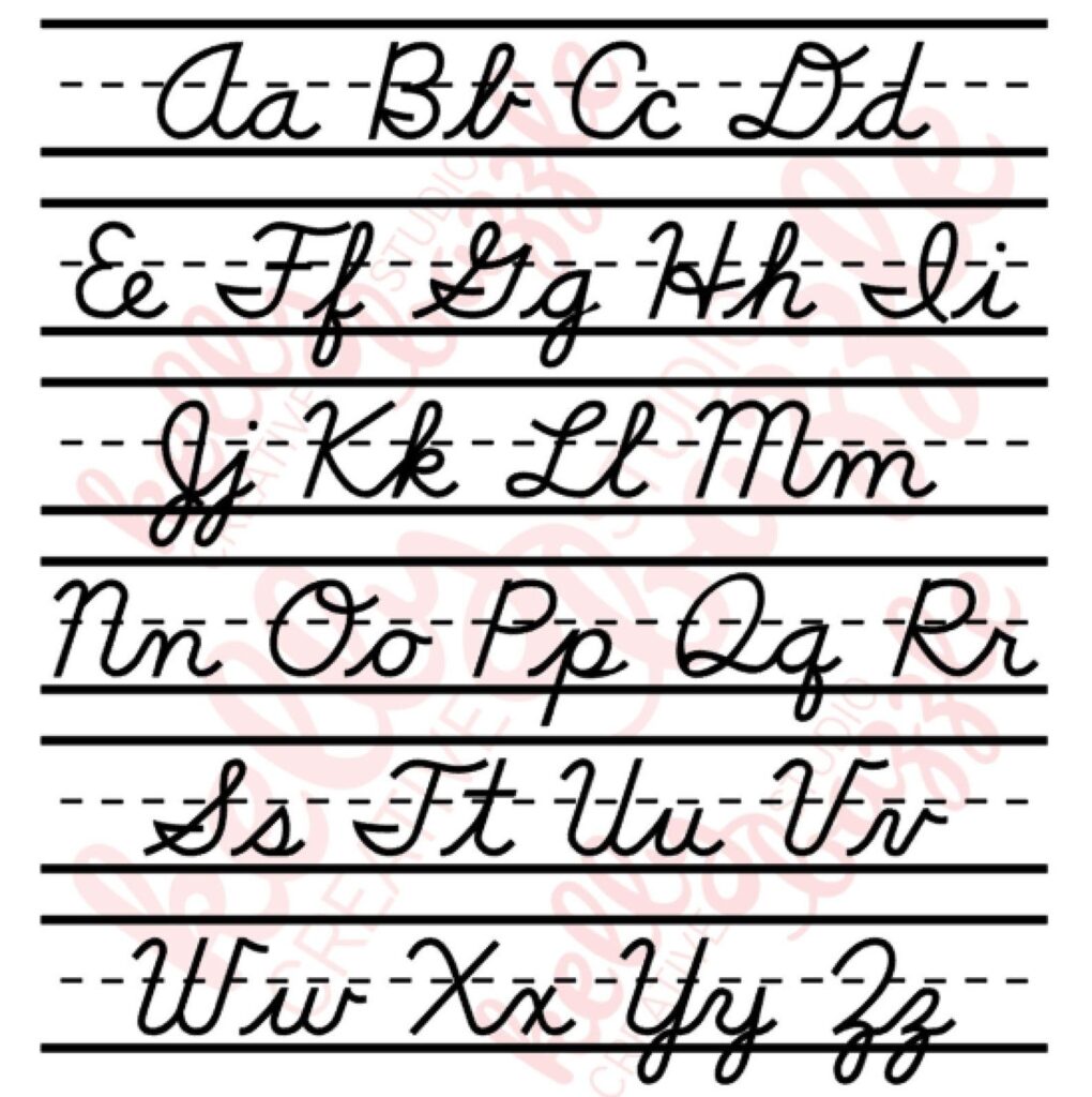 Chart Of Cursive Alphabet