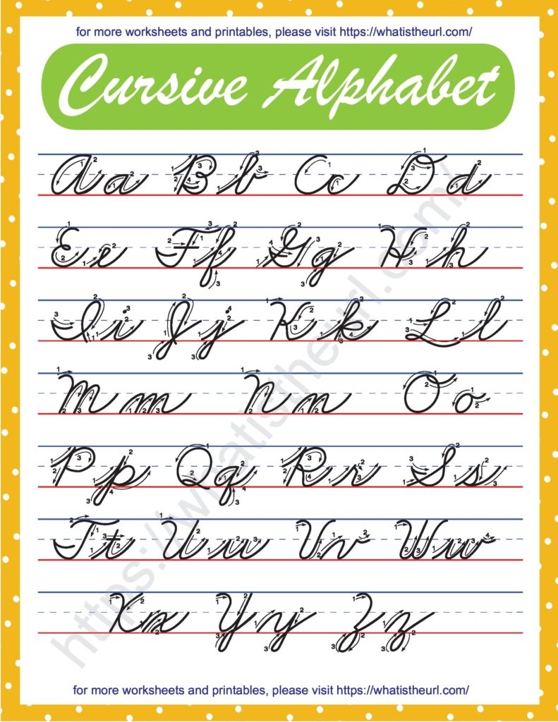 Chart Of Cursive Letters