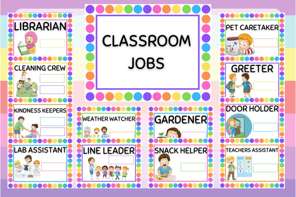 Classroom Job Chart For Your Home Daycare Childcare Etsy