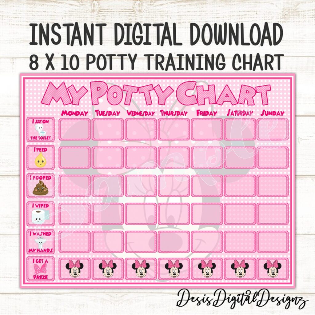 Downloadable Free Printable Minnie Mouse Potty Training Chart