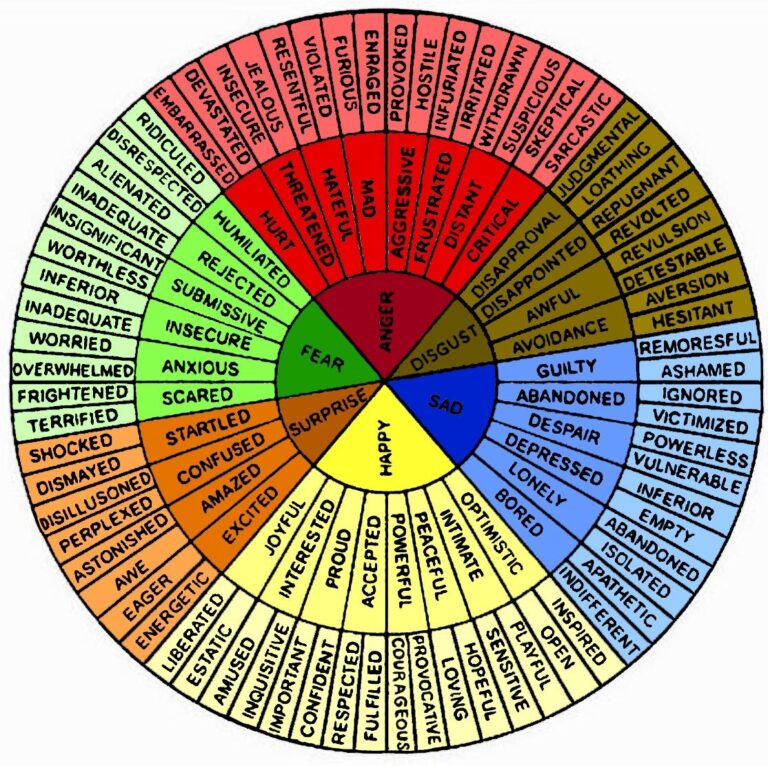 Emotion Wheel Chart Printable