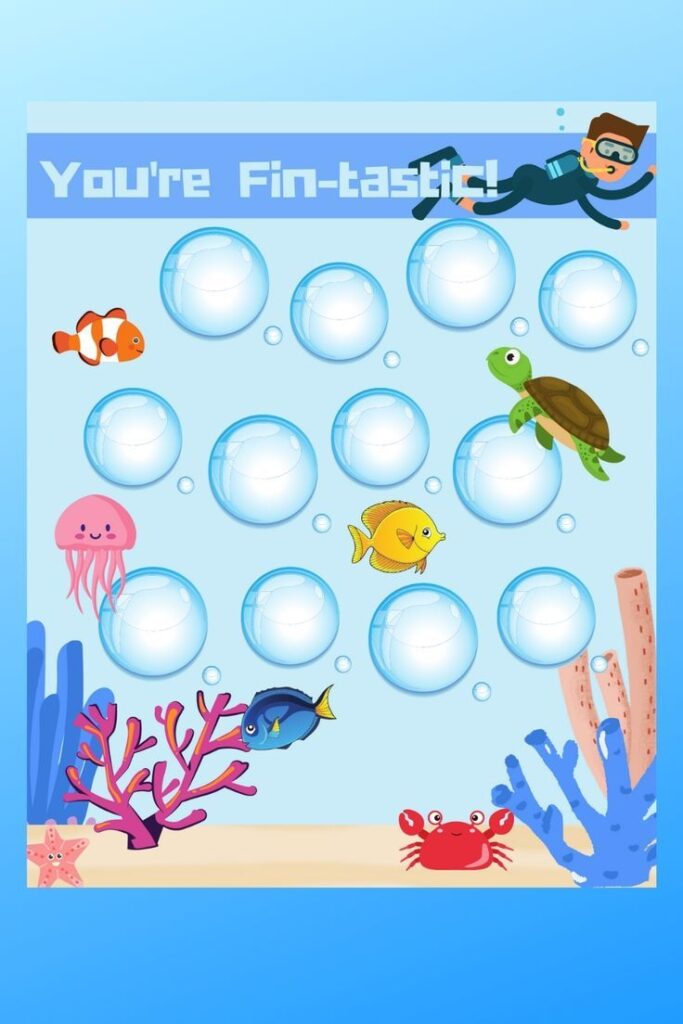 Fish Reward Chart Reward Charts For Kids Toddler Reward Chart Kids 