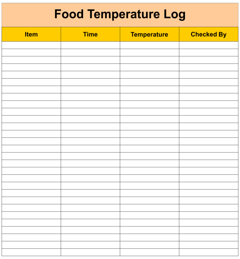 Food Temperature Chart 10 Free PDF Printables Printablee