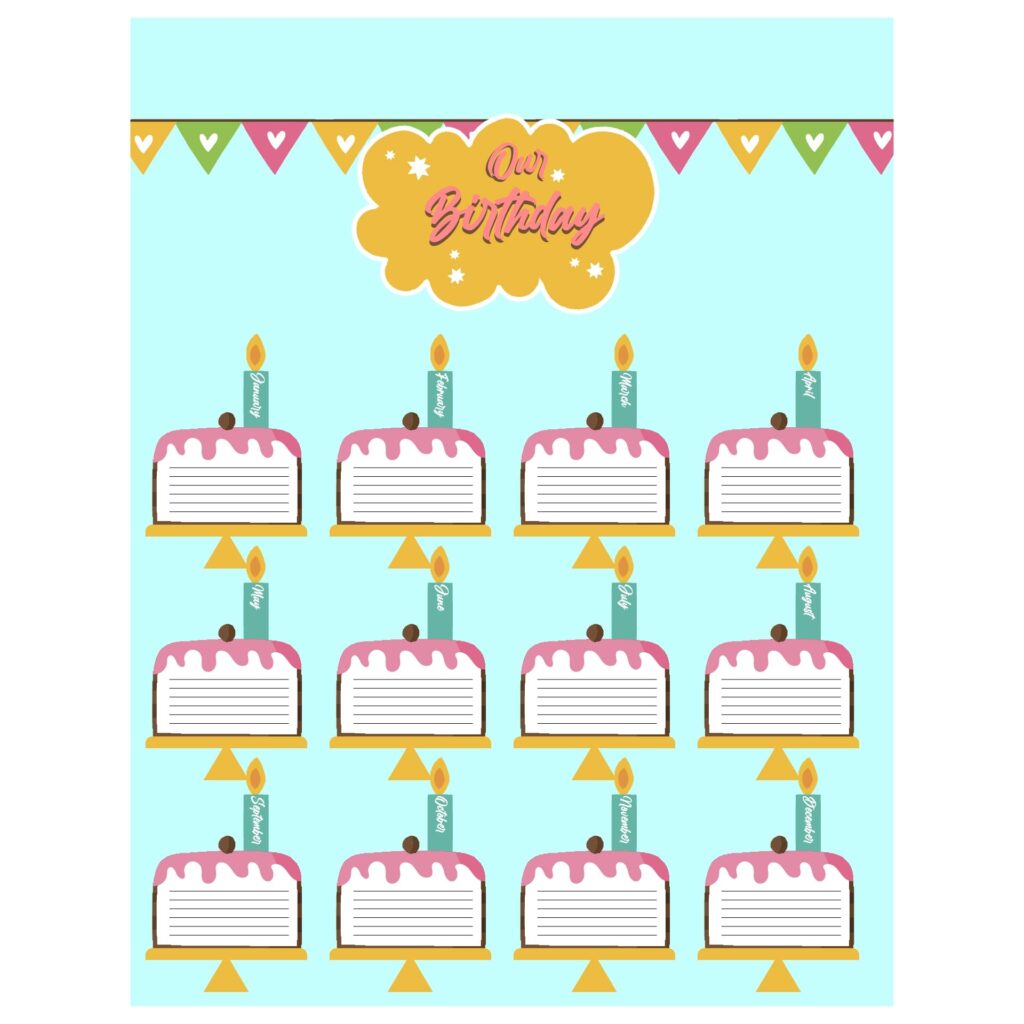 For Classroom Birthday Charts 10 Free PDF Printables Printablee