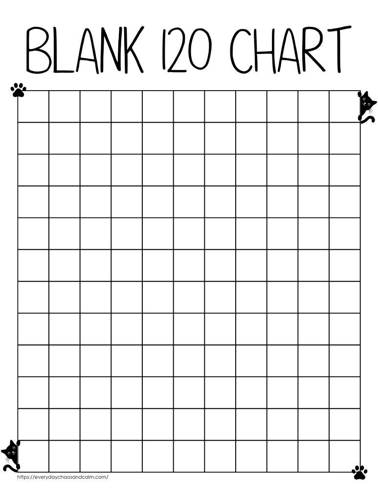 Free 120 Chart Printable For Kids