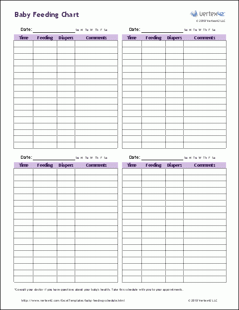 Free Baby Feeding Schedule Printable Baby Feeding Chart