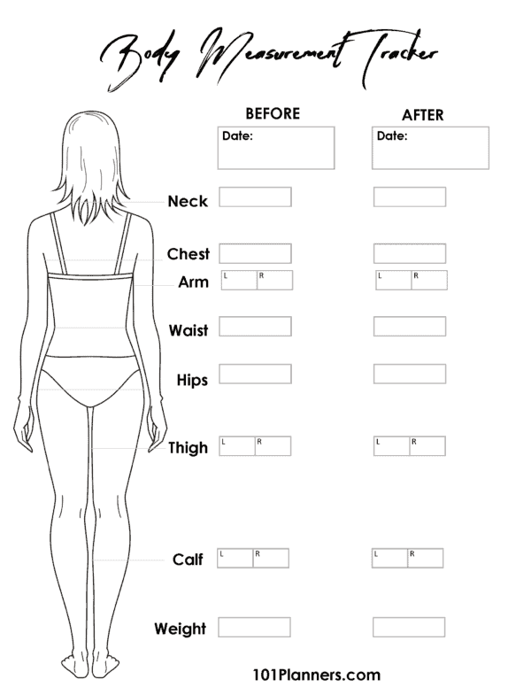 FREE Body Measurement Chart Printable Or Online