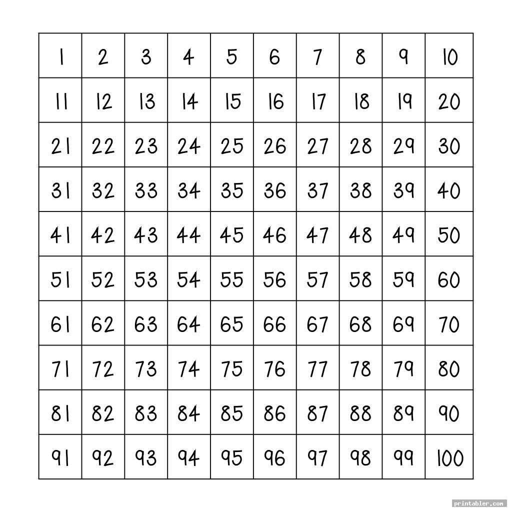 Free Hundreds Chart Printable