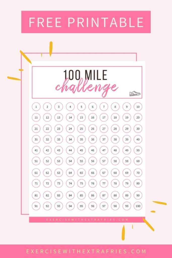 Free Printable 100 Mile Challenge