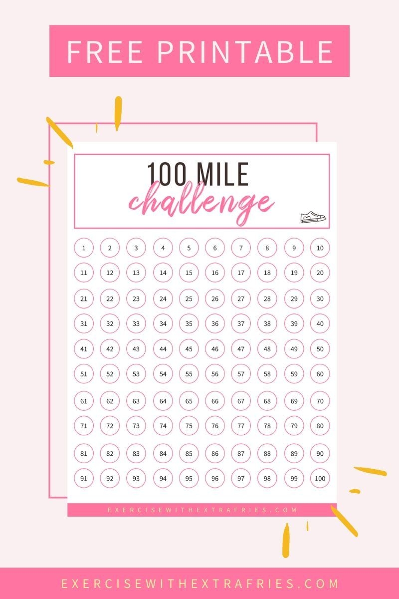 Free Printable 100 Mile Challenge