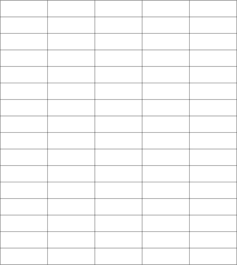 Free Printable 5 Column Charts PDF Template Printables Hub