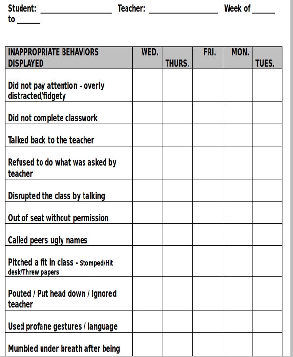 Free Printable Behavior Management Behavior Chart FREE PRINTABLE 