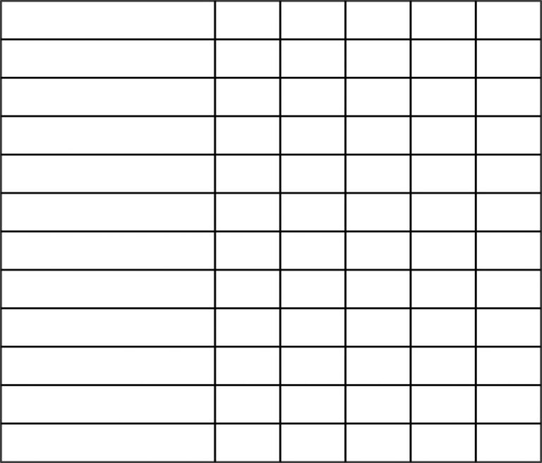 Free Printable Blank 6 Column Chart Template