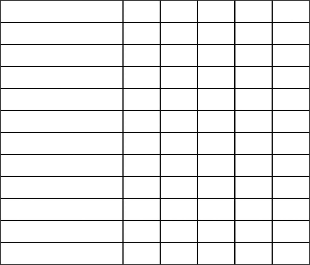 Free Printable Blank 6 Column Chart Template