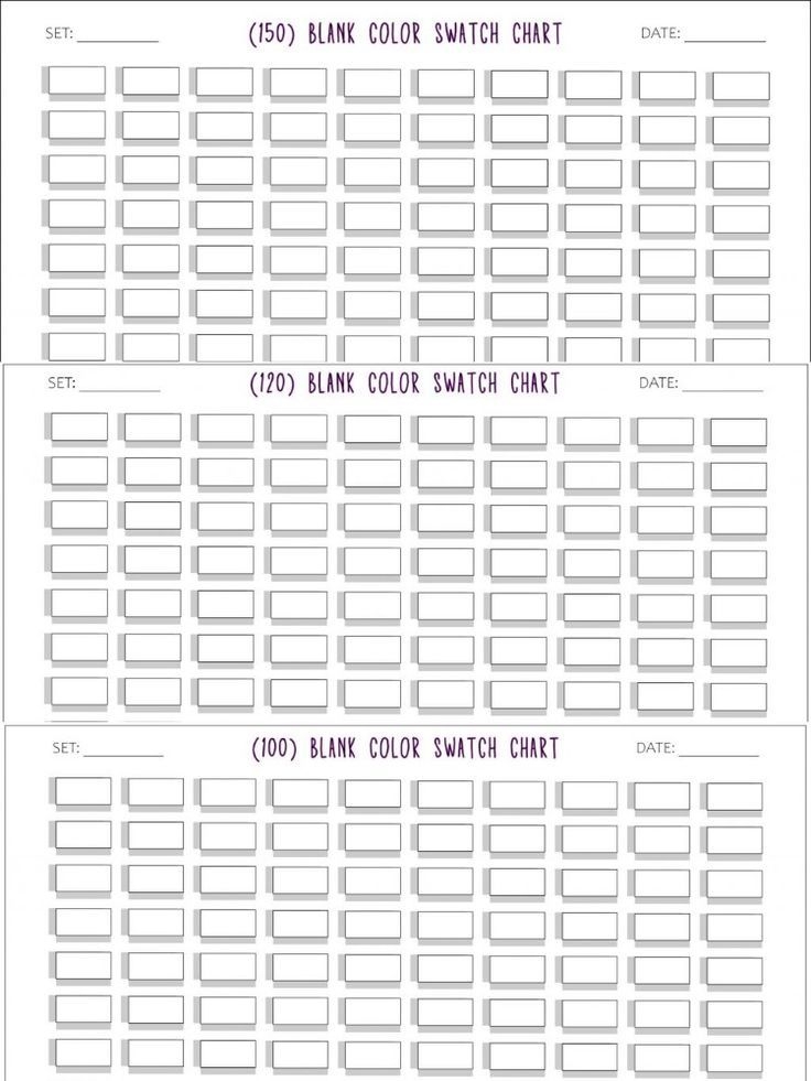 Free Printable Blank Color Swatch Chart Template