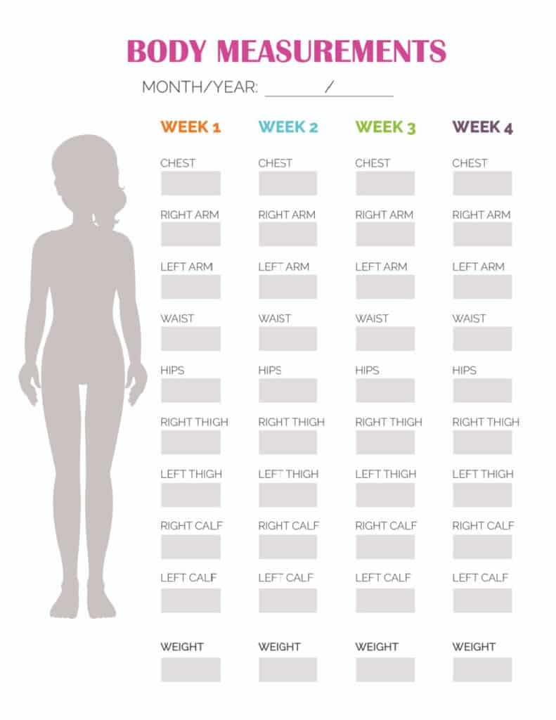 Free Printable Body Measurement Chart