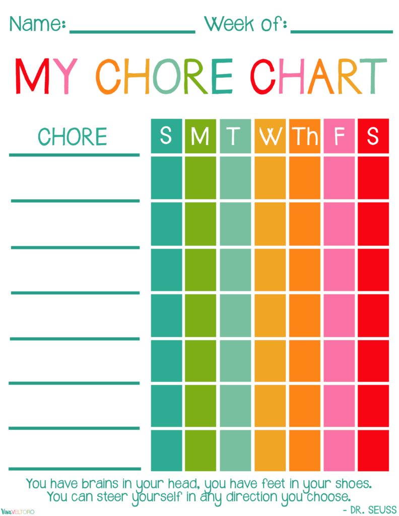 Free Printable Chore Charts For Families