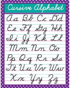 Printable Cursive Alphabet Chart - Free Printable Chart