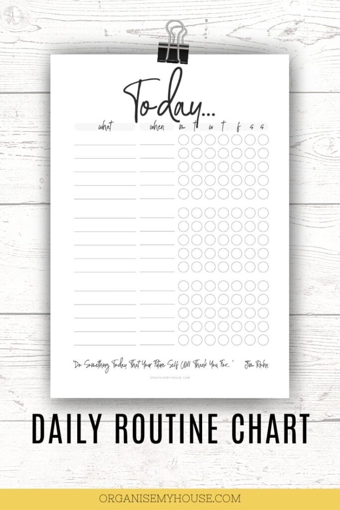 Free Printable Daily Routine Chart For Adults A4 Letter 