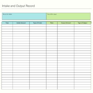 Intake And Output Chart Printable - Free Printable Chart