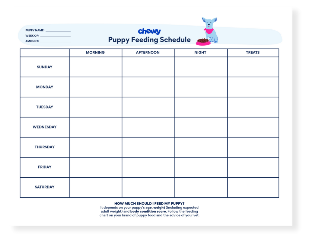 Free Printable Puppy Feeding Chart