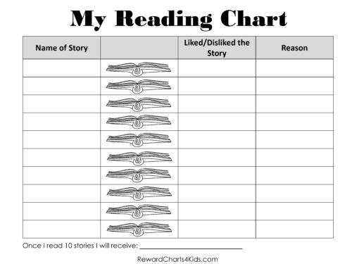 Free Printable Reading Chart Templates Many Designs Available