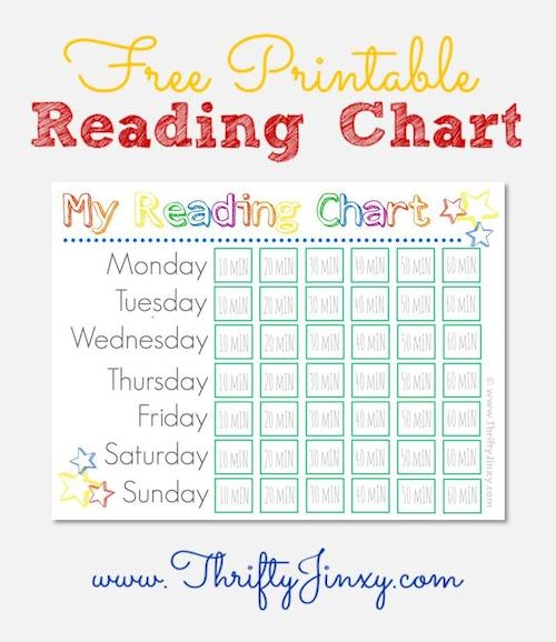 Free Printable Reading Chart Thrifty Jinxy