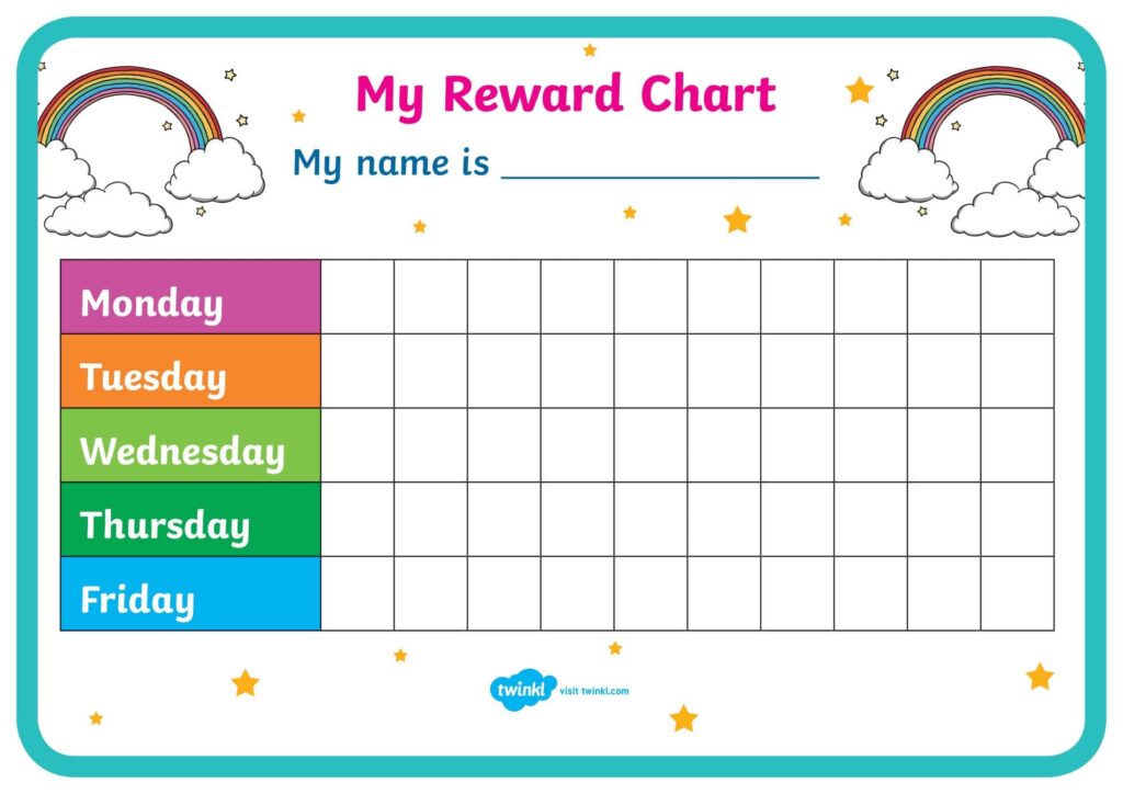 Free Printable Reward Chart Templates Word PDF Teachers