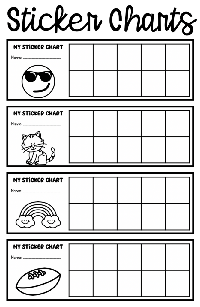 Free Printable Sticker Charts