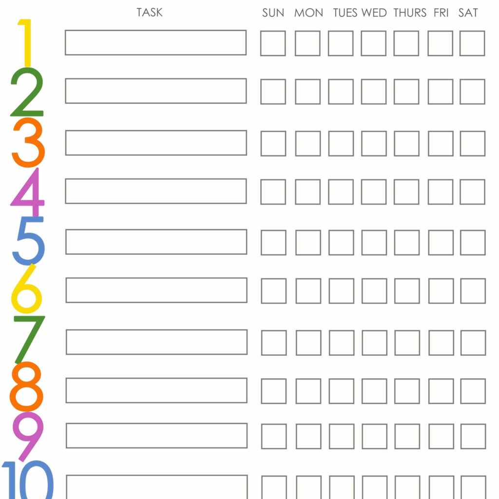 Free Printable Teenage Chore Chart Free Printable