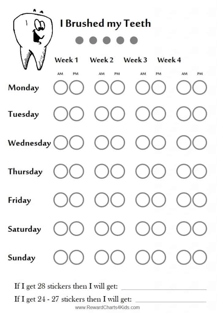 Free Printable Tooth Brushing Chart Pdf