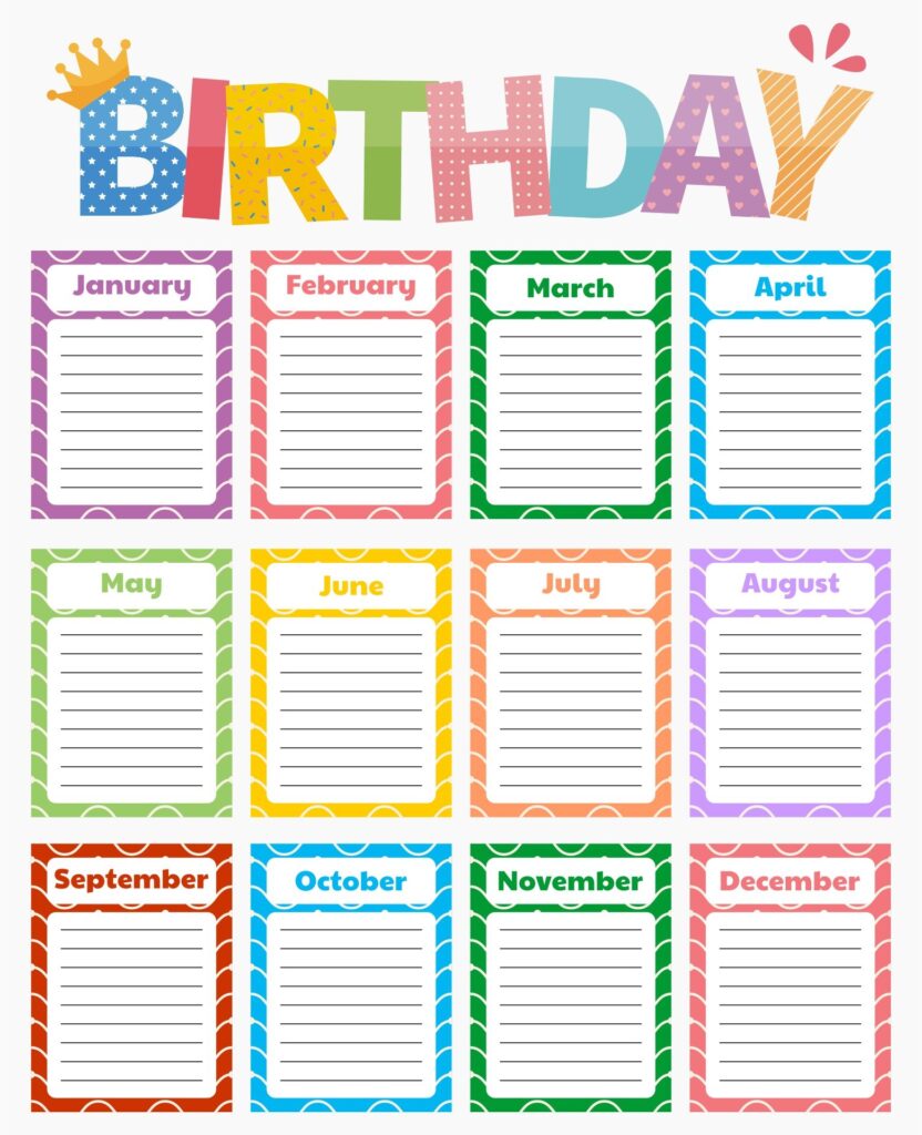 Happy Birthday Chart 10 Free PDF Printables Printablee