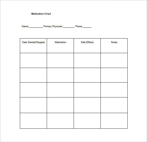 Home Use Printable Medication Chart