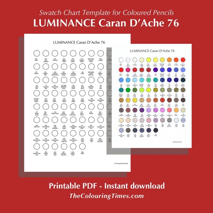 Luminance Caran D Ache 76 Swatch Printable PDF Swatch Printable 