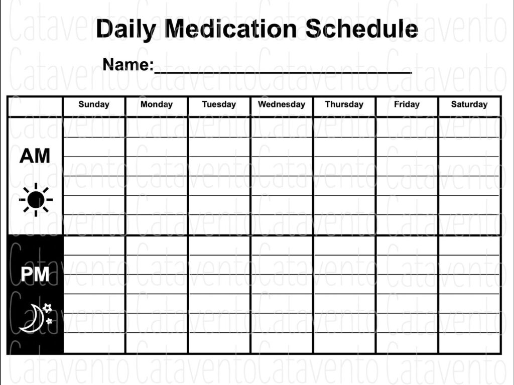 Medication Organization Sheets Home Med Chart PDF DOWNLOAD Medication 