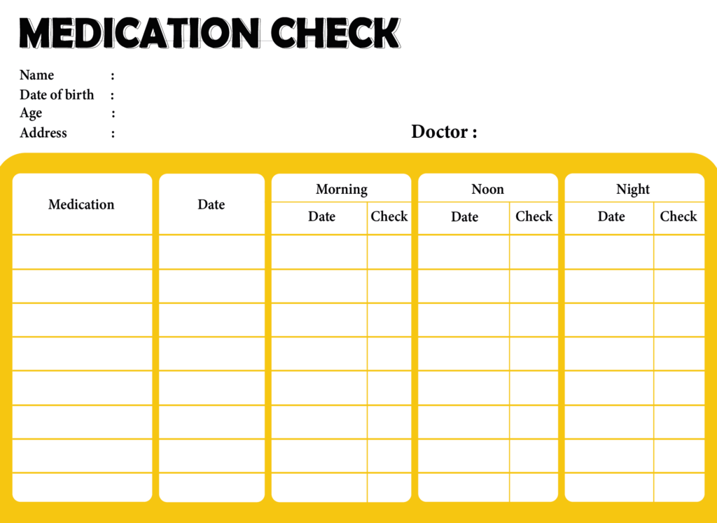 Medication Schedule 10 Free PDF Printables Printablee