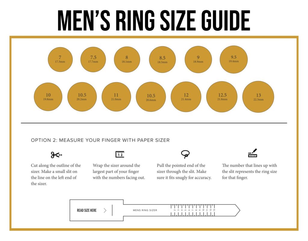 Men s Printable Ring Size Chart