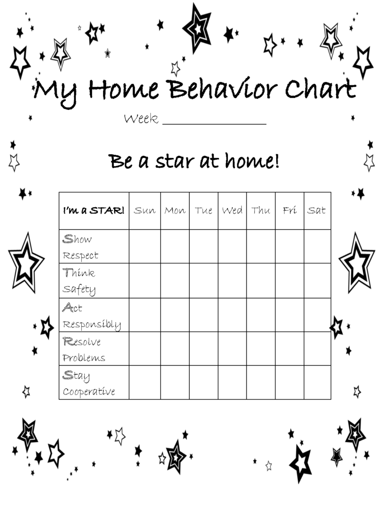 My Home Behavior Chart Free Printable Behavior Chart