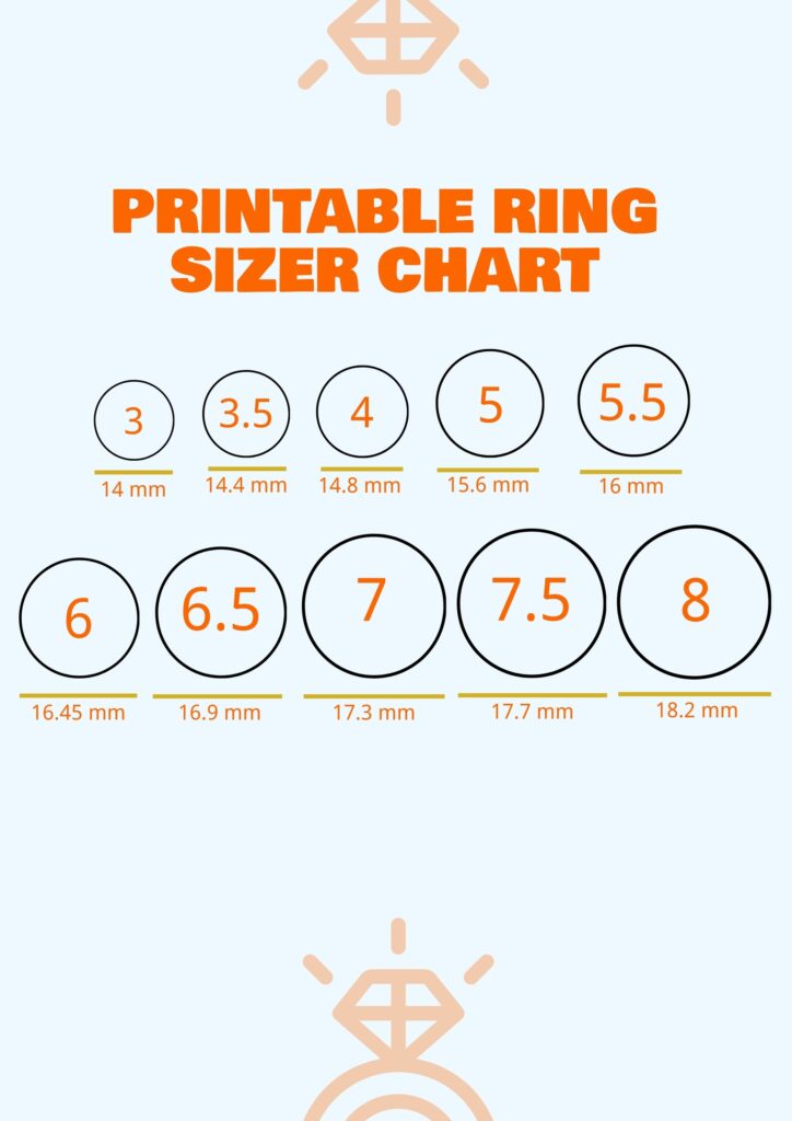 Personal Printable Ring Sizer Chart Template In Illustrator PDF 